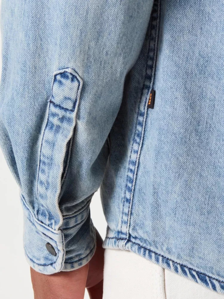 Boss Men’s Classic Blue Cotton Shirt – Fall/Winter Collection