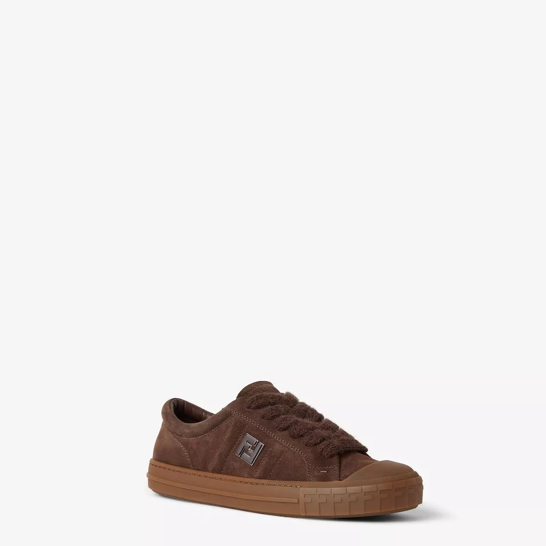 Fendi Domino Brown Suede Trainers