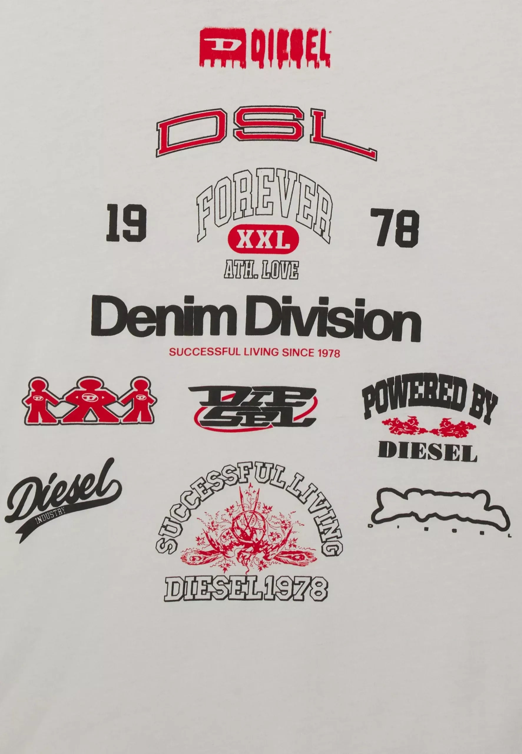 Diesel Men’s White Printed Cotton T-Shirt