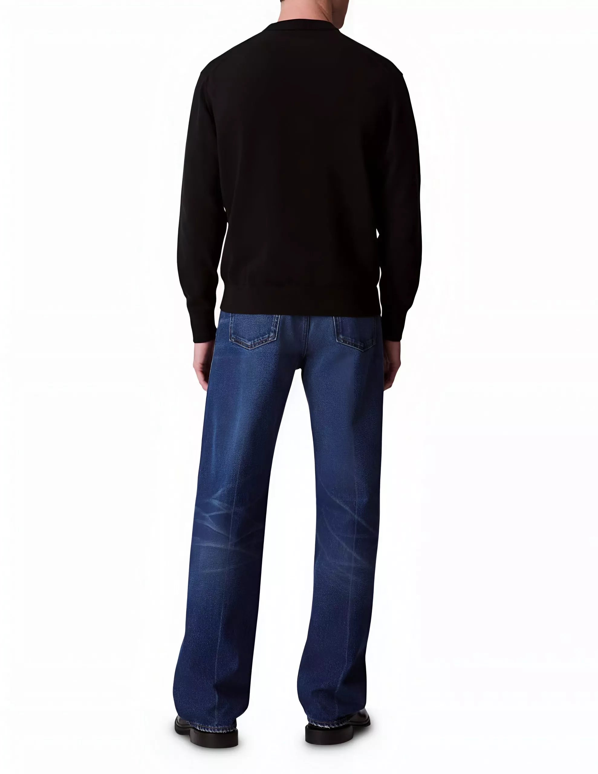 Calvin Klein Jeans Men’s Black Cotton Knit Sweater Long Sleeve