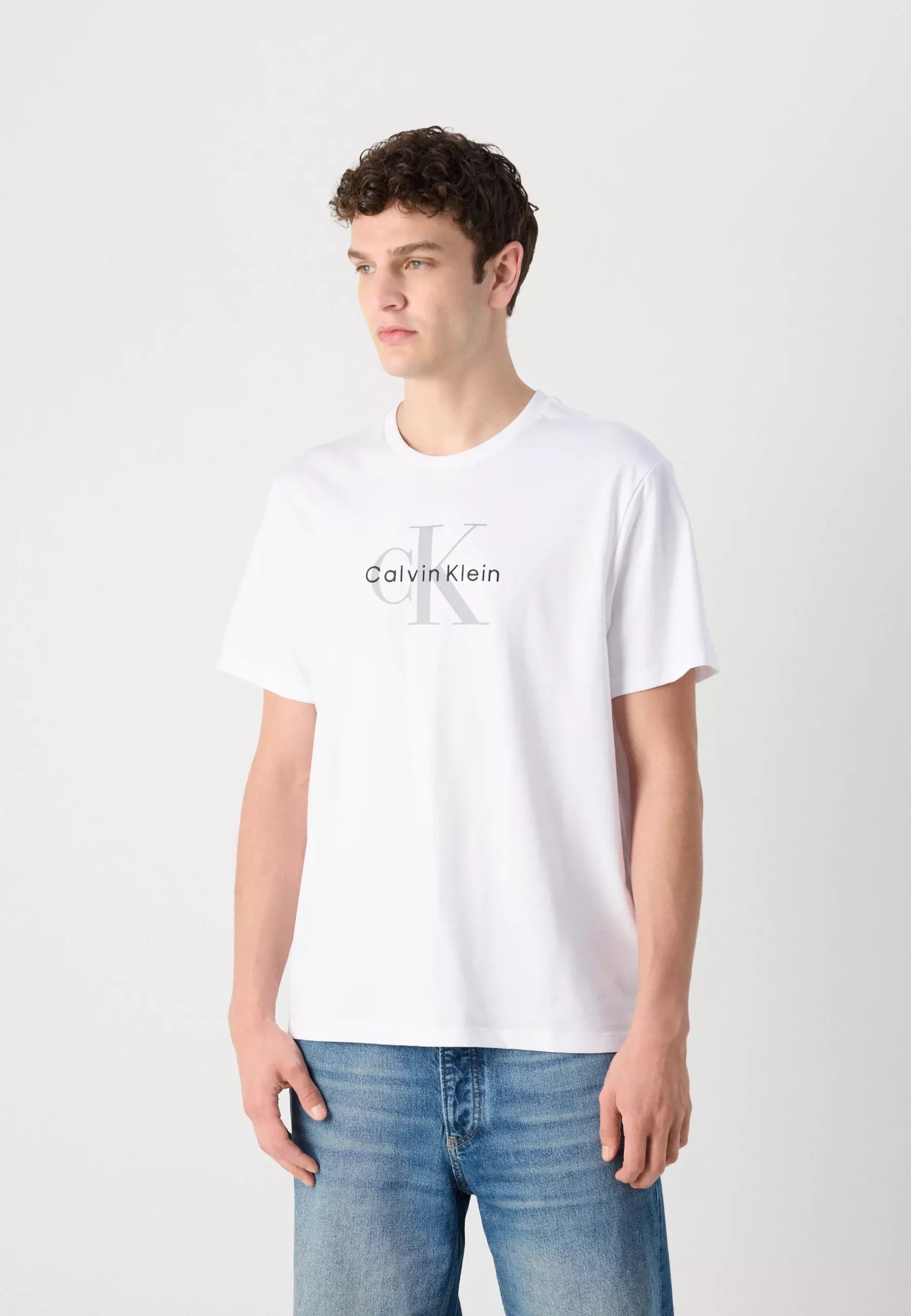 Calvin Klein Jeans Men’s White Printed Cotton T-Shirt