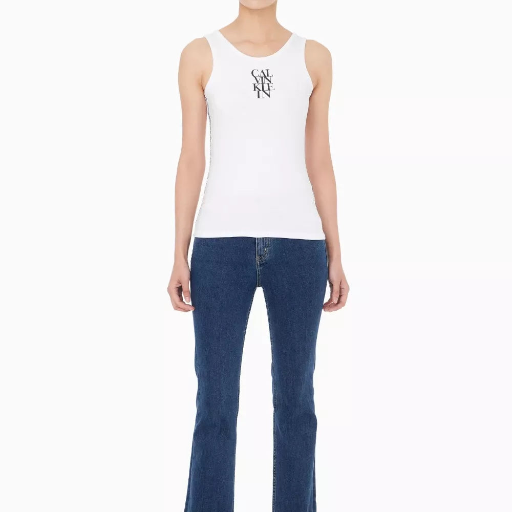 Calvin Klein Jeans Women’s White Printed Tank Top