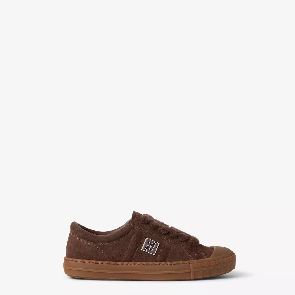 Fendi Domino Brown Suede Trainers