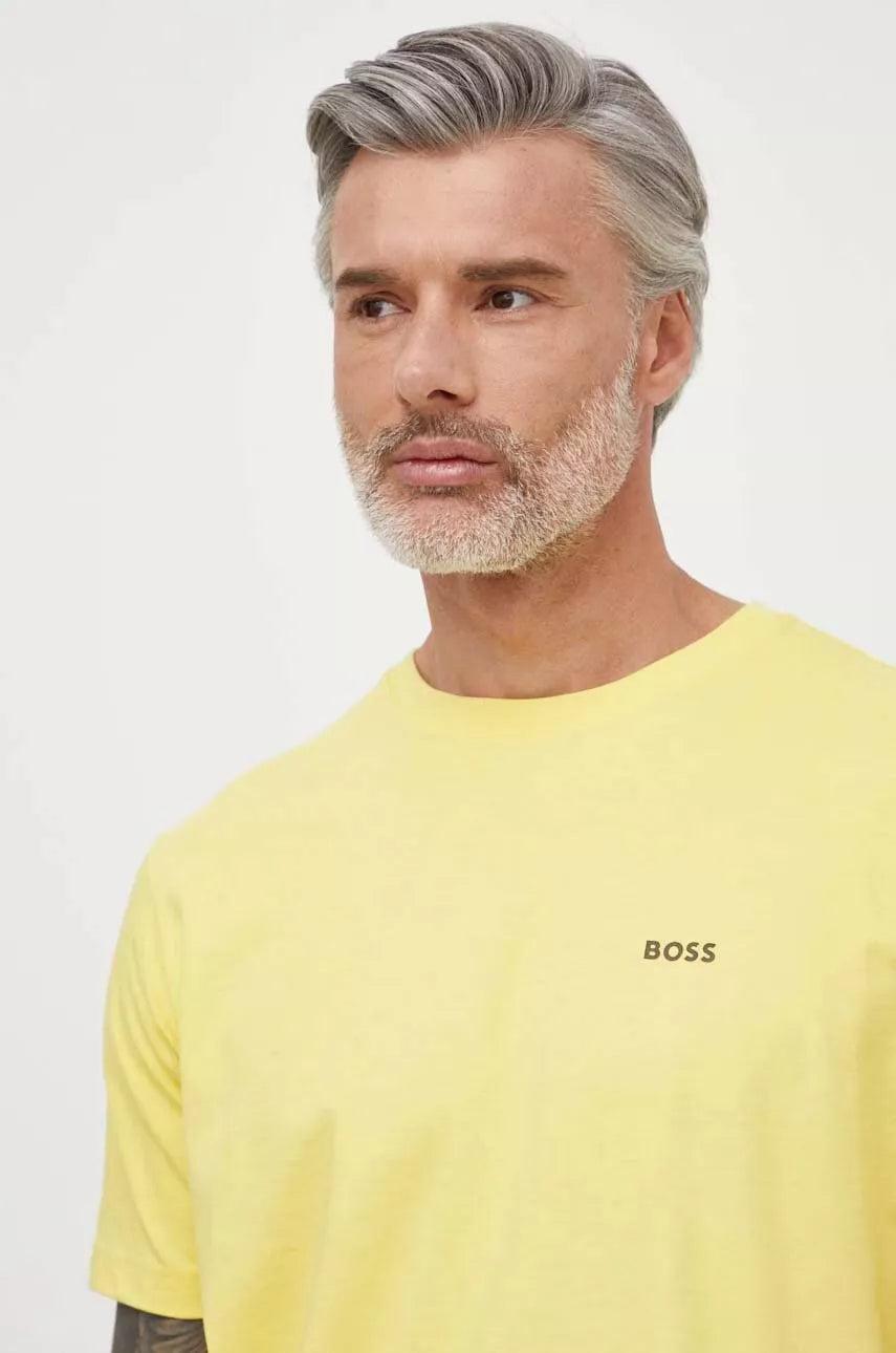 Boss Men’s Yellow Printed Cotton T-Shirt – Fall/Winter Collection