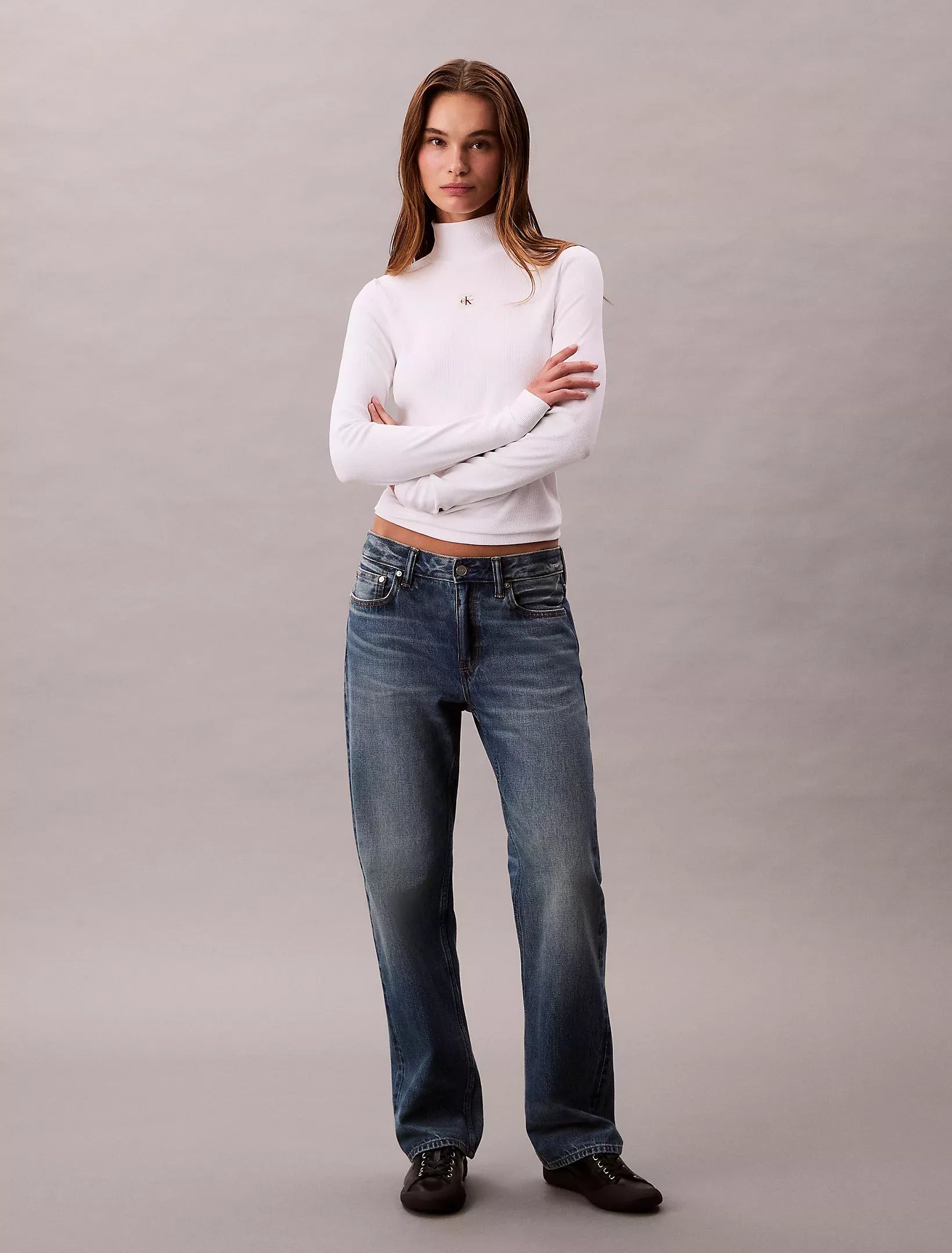 Calvin Klein Jeans Women’s White Turtleneck Knitwear