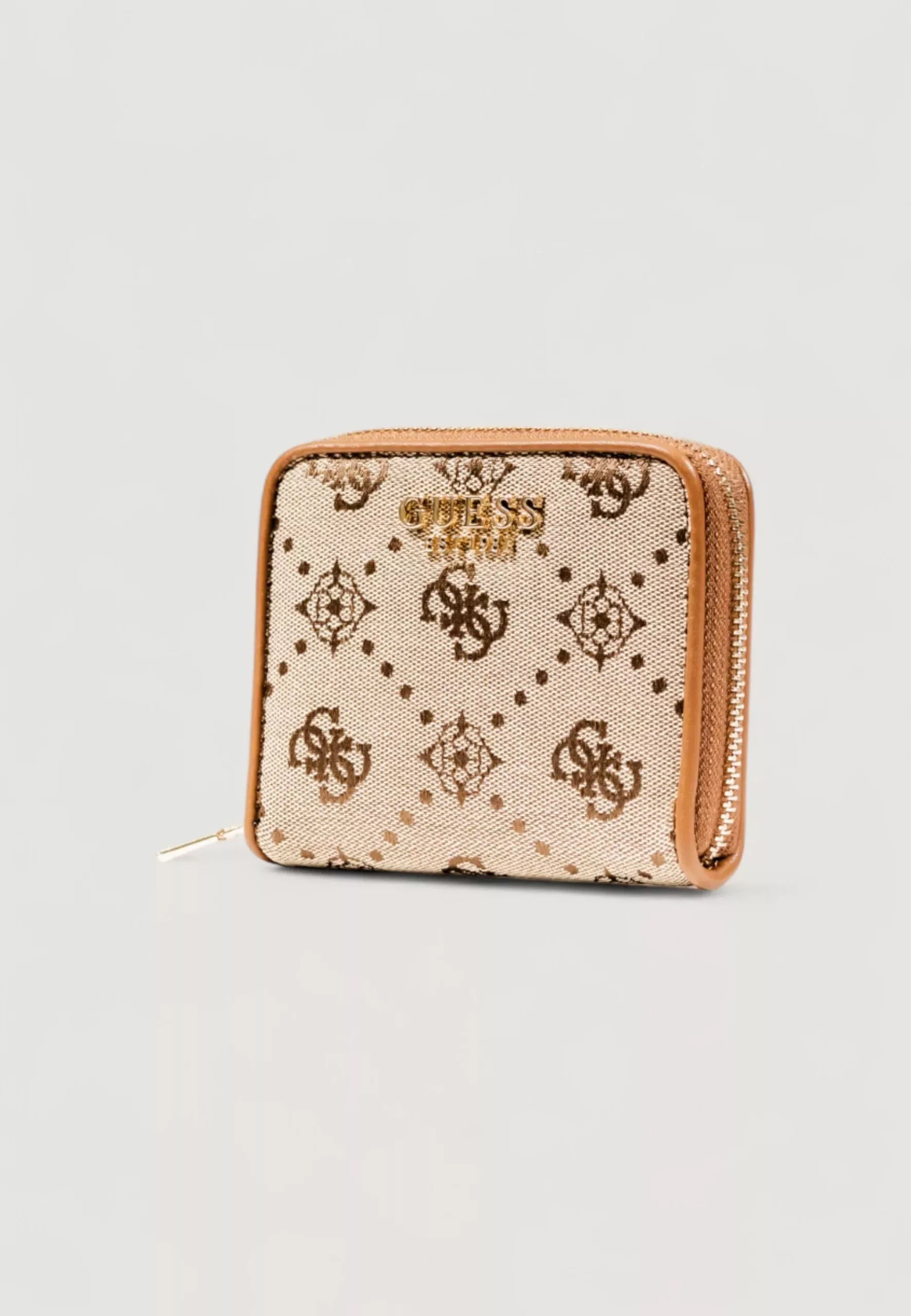 Guess Beige Women’s Wallet with Print – Stylish & Practical Zip Closure