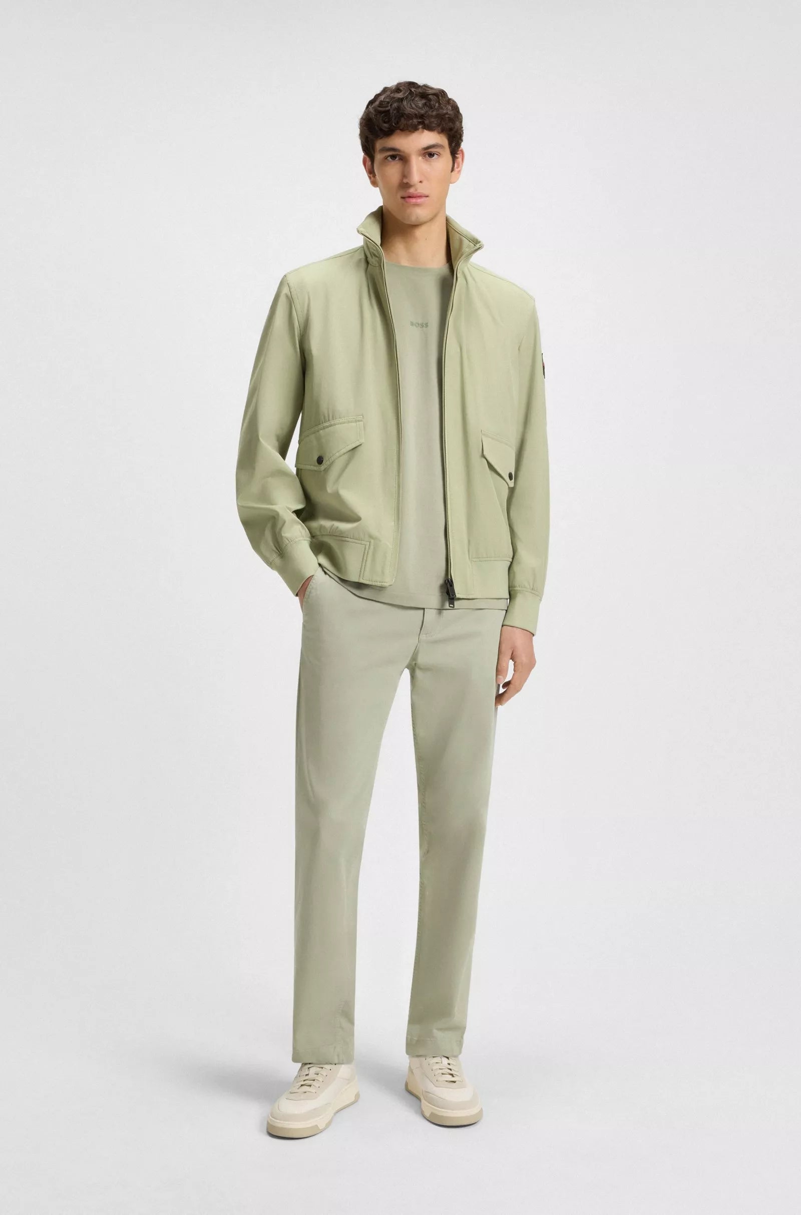 Boss Men’s White Cotton Blend T-Shirt – Stylish Comfort