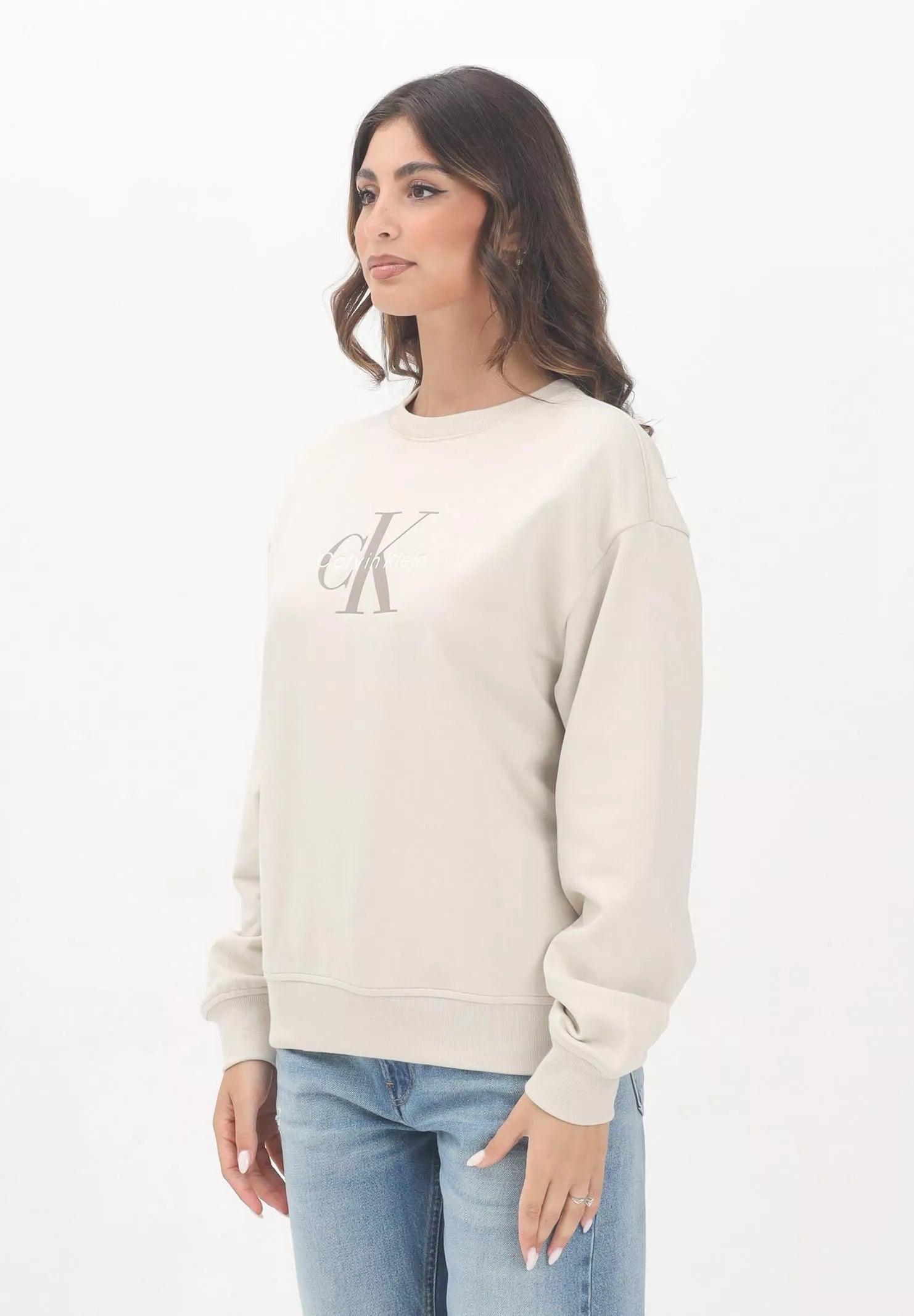 Calvin Klein Jeans Women’s Beige Print Sweatshirt