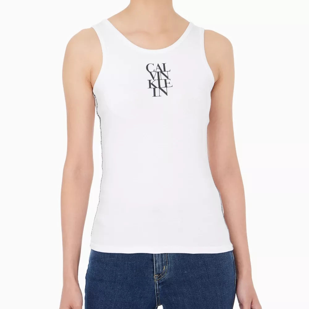 Calvin Klein Jeans Women’s White Printed Tank Top