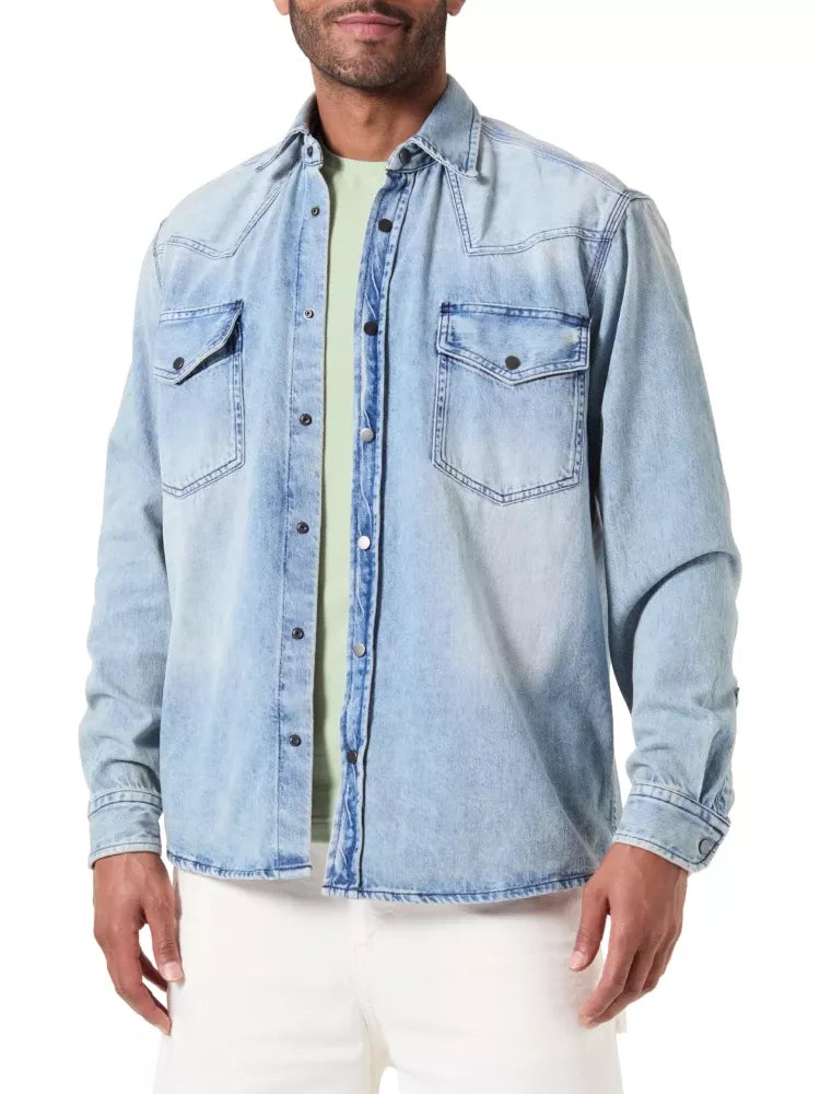 Boss Men’s Classic Blue Cotton Shirt – Fall/Winter Collection