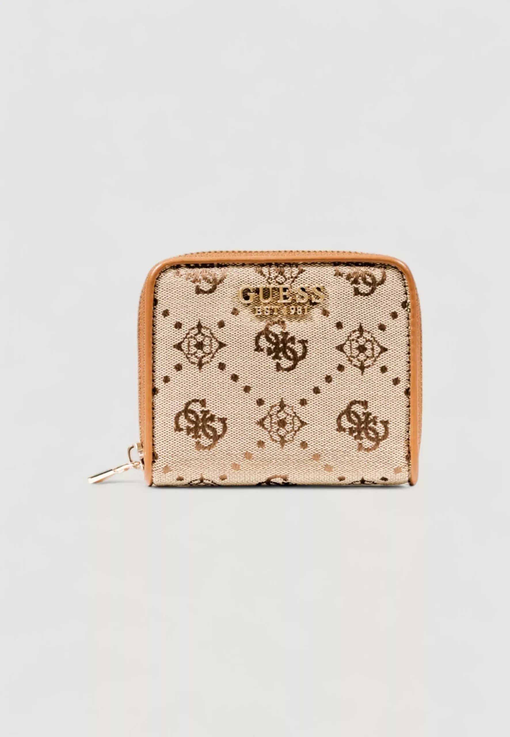Guess Beige Women’s Wallet with Print – Stylish & Practical Zip Closure