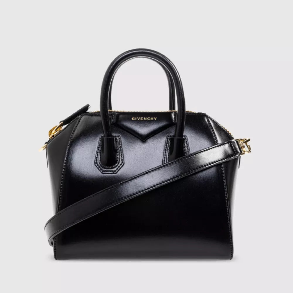 Givenchy Antigona Glossy Leather Handbag with Geometric Design
