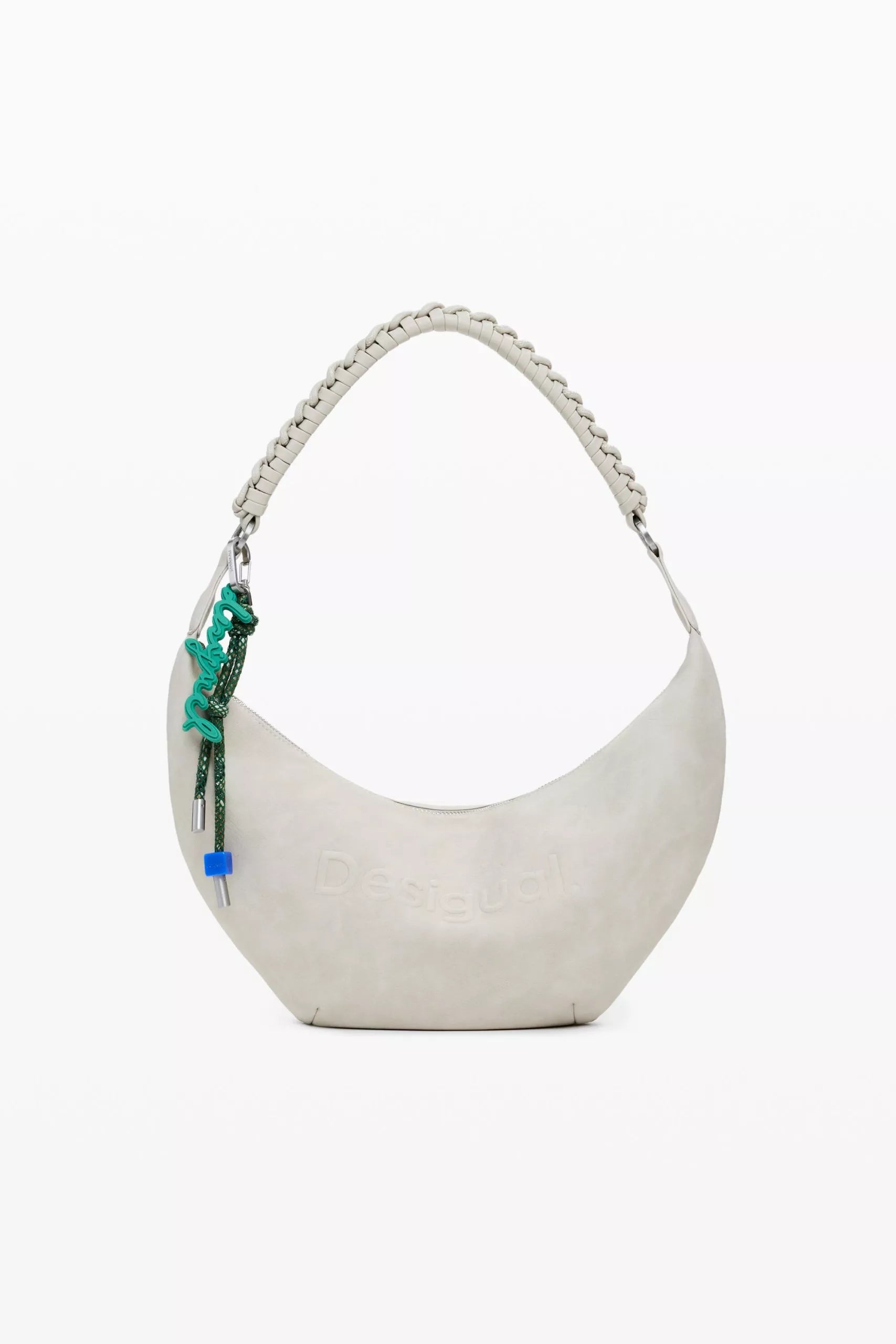 Desigual Women’s White Zip Bag – Chic and Functional Design