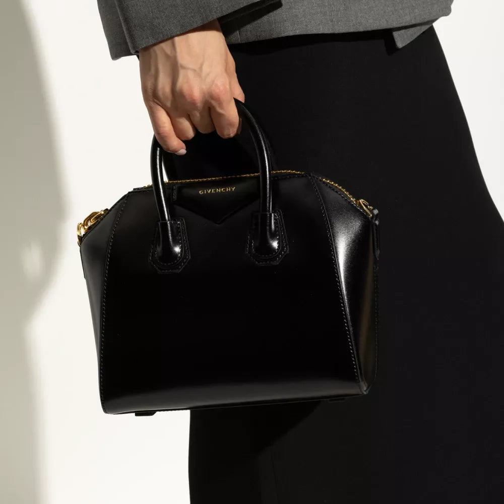 Givenchy Antigona Glossy Leather Handbag with Geometric Design